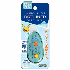 Japan Pokemon Dot Liner Petit Glue Tape - Pikachu & Friends / Blue