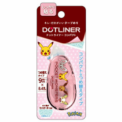 Japan Pokemon Dot Liner Petit Glue Tape - Pikachu & Friends / Pink
