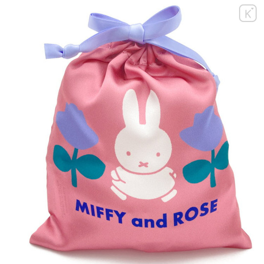 Japan Miffy Drawstring Bag - Rose / Pink & Blue - 1