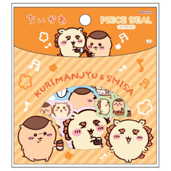 Japan Chiikawa Seal Flake Sticker Set - Chestnut Manju & Shisa