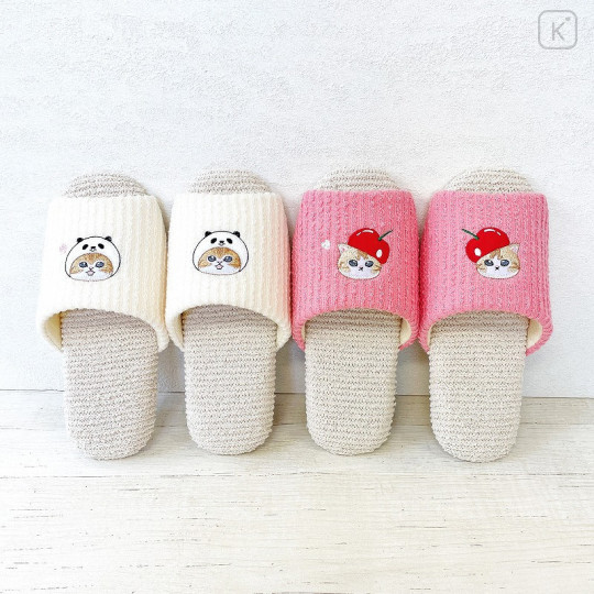 Japan Mofusand Fluffy Soft Slippers - Cat / Cherry Hat - 5