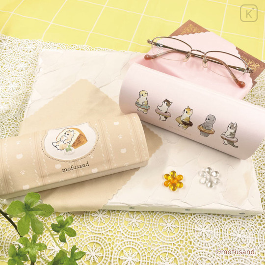 Japan Mofusand Store Glasses Case & Cloth - Cat / Donuts - 2