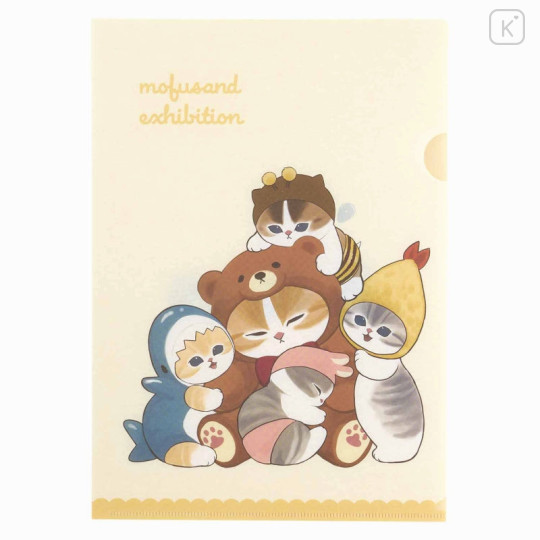 Japan Mofusand Exhibition A4 Clear File Folder - Cat / Teddy Bear Cosplay / Group Hug - 1