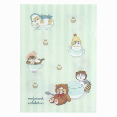 Japan Mofusand Exhibition A4 Clear File Folder - Cat / Teddy Bear Cosplay / Tea Time