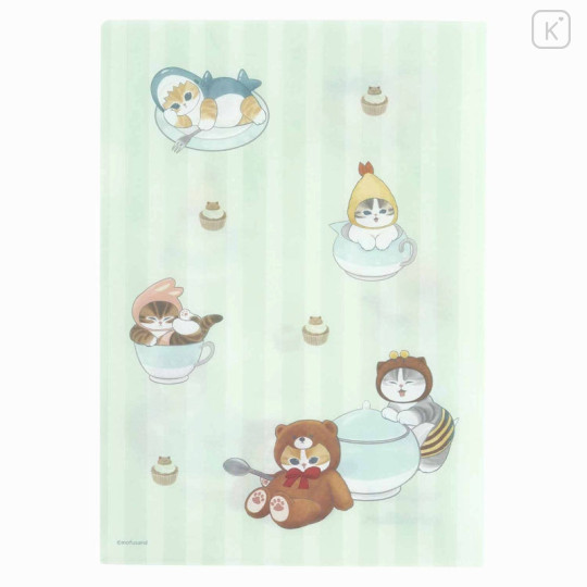 Japan Mofusand Exhibition A4 Clear File Folder - Cat / Teddy Bear Cosplay / Tea Time - 4