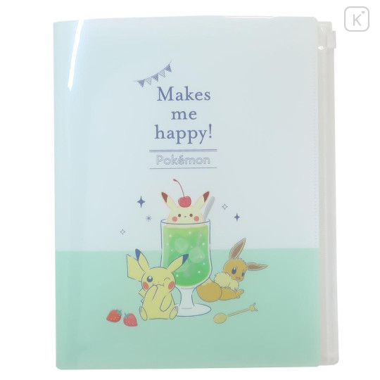 Japan Pokemon 6+1 Pockets A4 Clear Holder - Snack Time / Makes Me Happy - 1