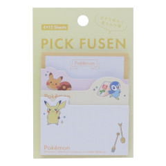 Japan Pokemon Die-cut Fusen Sticky Notes - Pikachu & Piplup / Yellow