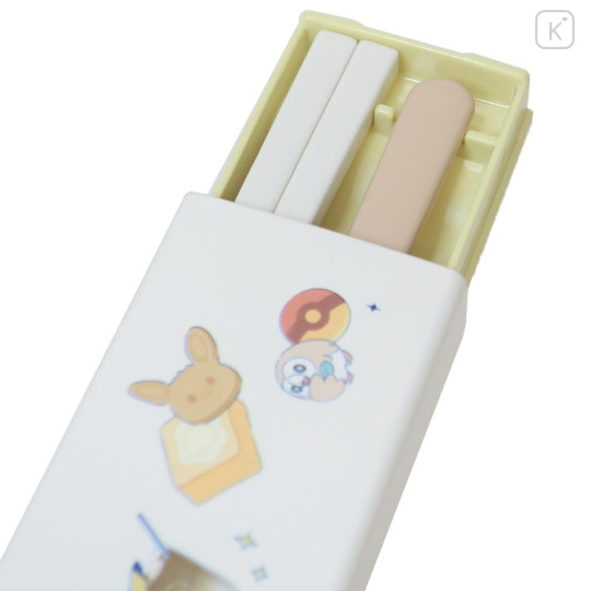 Japan Pokemon 18cm Chopsticks & Spoon with Case - Characters / Enjoy Tea Time - 3
