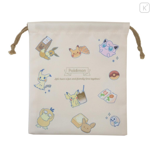 Japan Pokemon Drawstring Bag - Characters / Enjoy Tea Time - 1