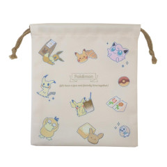 Japan Pokemon Drawstring Bag - Characters / Enjoy Tea Time