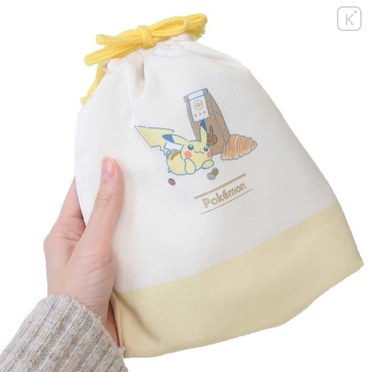 Japan Pokemon Drawstring Bag - Pikachu / Enjoy Tea Time - 2