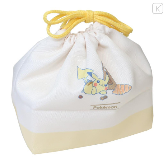 Japan Pokemon Drawstring Bag / Lunch Bag - Pikachu / Enjoy Tea Time - 2
