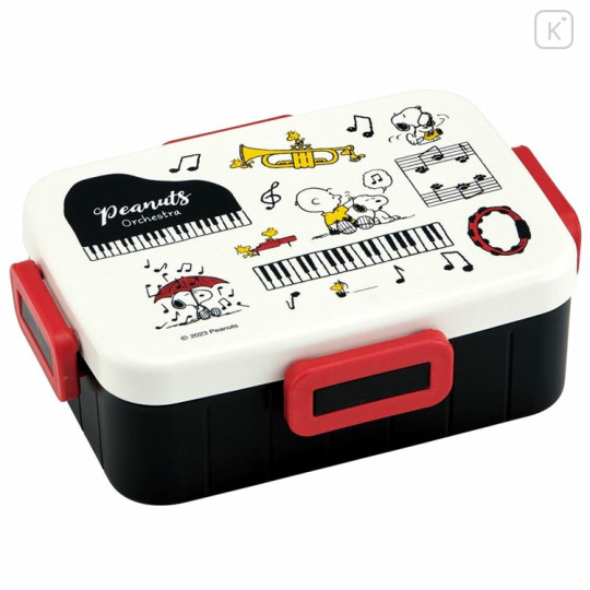 Japan Peanuts Bento Lunch Box 650ml - Snoopy / Music Black & White - 1