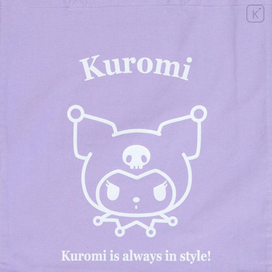 Japan Sanrio Original Cotton Tote Bag - Kuromi - 5
