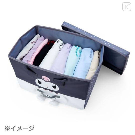 Japan Sanrio Original Folding Storage Case (L) - Kuromi - 6