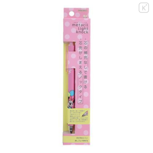Japan Disney Metacil Light Knock Pencil - Minnie Mouse / Pink Balloon - 1