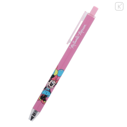 Japan Disney Metacil Light Knock Pencil - Minnie Mouse / Pink Balloon - 4