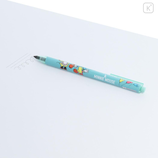 Japan Disney Metacil Light Knock Pencil - Mickey & Minnie / Green & Blue - 3