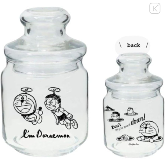 Japan Doraemon Jar Glass Storage Container - Friends - 4