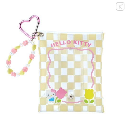 Japan Sanrio Original Clear Pouch - Hello Kitty / Pastel Checker - 1