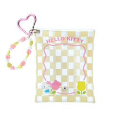 Japan Sanrio Original Clear Pouch - Hello Kitty / Pastel Checker