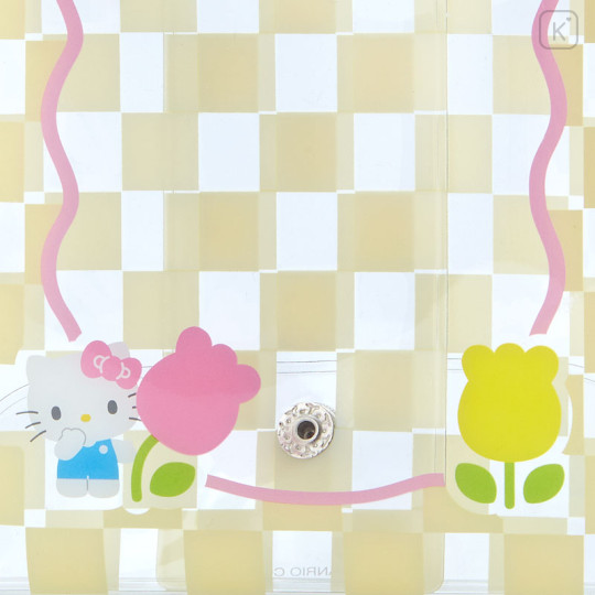 Japan Sanrio Original Clear Pouch - Hello Kitty / Pastel Checker - 2