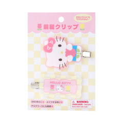 Japan Sanrio Original Bangs Clip 2pcs Set - Hello Kitty / Pastel Checker