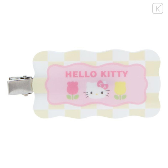 Japan Sanrio Original Bangs Clip 2pcs Set - Hello Kitty / Pastel Checker - 5