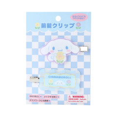 Japan Sanrio Original Bangs Clip 2pcs Set - Cinnamoroll / Pastel Checker