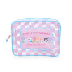 Japan Sanrio Original Clear Pouch - Pastel Checker