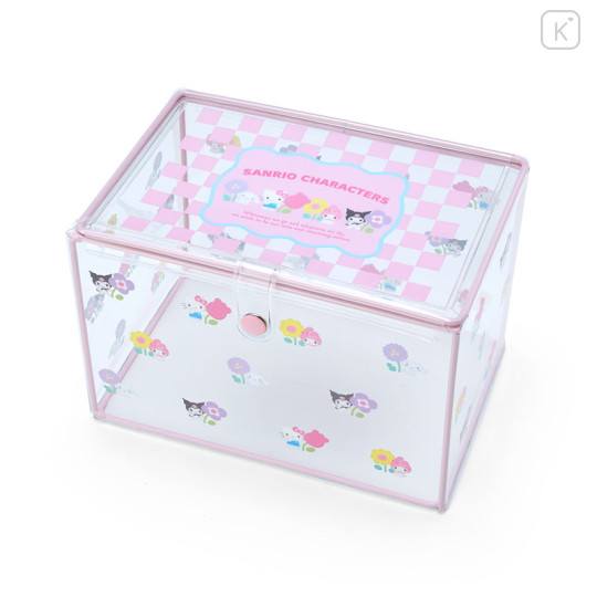Japan Sanrio Original Clear Storage Box - Pastel Checker - 2