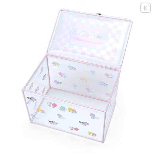 Japan Sanrio Original Clear Storage Box - Pastel Checker - 3