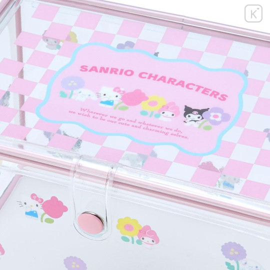 Japan Sanrio Original Clear Storage Box - Pastel Checker - 5