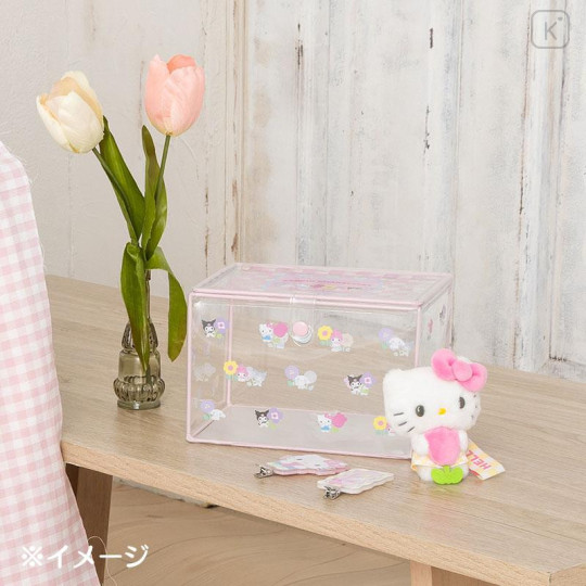Japan Sanrio Original Clear Storage Box - Pastel Checker - 6