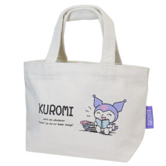 Japan Sanrio Mini Tote Bag - Kuromi / Reading
