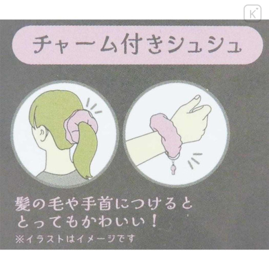 Japan Sanrio Hair Scrunchie & Charm - My Melody / Ururu Heart Series - 3