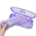 Japan Sanrio Clear Pen Pouch & Mesh Pouch - Kuromi - 4