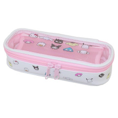 Japan Sanrio Clear Pen Pouch & Mesh Pouch - Characters / Pink