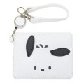 Japan Sanrio Pass Case Card Holder with Reel - Pochacco / Pure - 1
