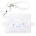 Japan Sanrio Pass Case Card Holder with Reel - Cinnamoroll / Pure - 1