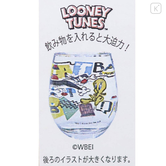 Japan Looney Tunes Swaying Glass Tumbler - Tweety / Chase 3D Drawing - 3