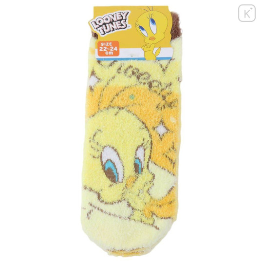 Japan Looney Tunes Fluffy Socks - Tweety : Yellow - 1
