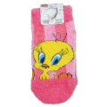 Japan Looney Tunes Fluffy Kid Socks - Tweety / Pink - 1