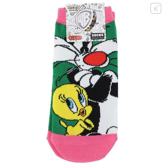 Japan Looney Tunes Socks - Tweety & Sylvester / Green - 1