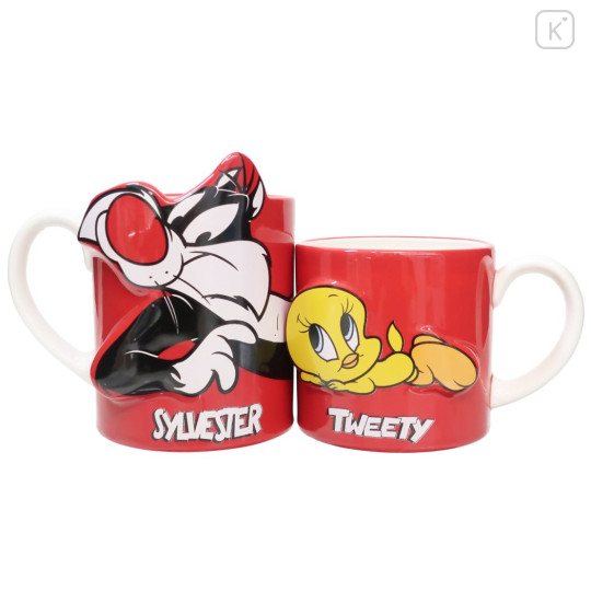 Japan Looney Tunes Pair Mug Set / Tweety & Sylvester / Red - 1