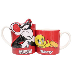 Japan Looney Tunes Pair Mug Set / Tweety & Sylvester / Red