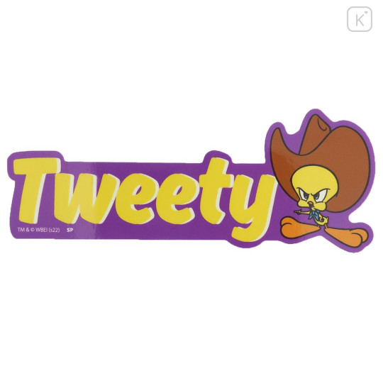 Japan Looney Tunes Big Vinyl Sticker - Tweety / Cowboy - 1
