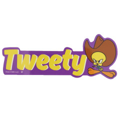 Japan Looney Tunes Big Vinyl Sticker - Tweety / Cowboy