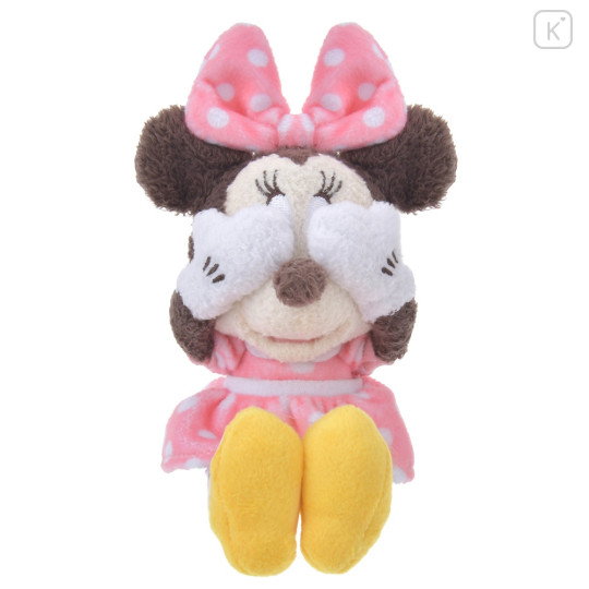Japan Disney Store Fluffy Plush Keychain - Minnie Mouse / Hide And Seek - 1