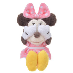 Japan Disney Store Fluffy Plush Keychain - Minnie Mouse / Hide And Seek